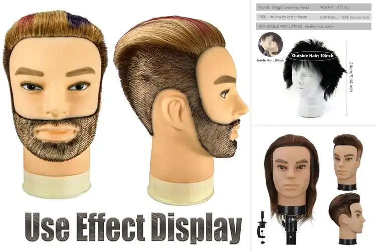 Detailed view of Best Barber Shop Heads: Ideal Mannequins for Precision Cuts