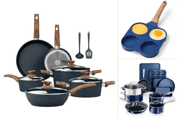Detailed view of Best Blue Granite Pans