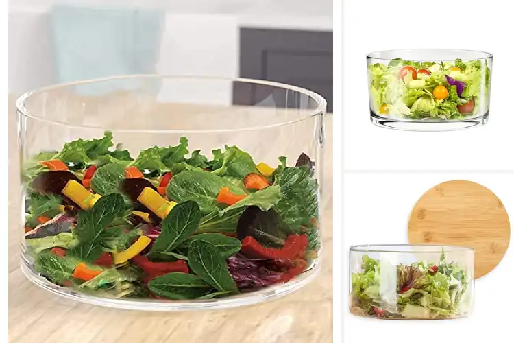 Detailed view of Best Clear Glass Layered Salad Bowls