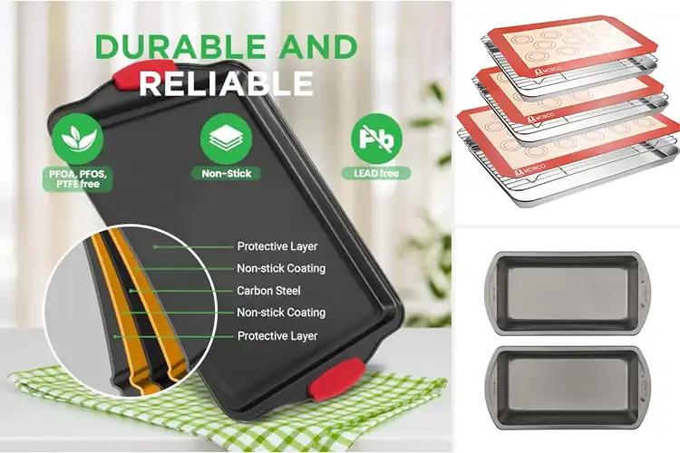 Detailed view of Best Easy Clean Baking Pans