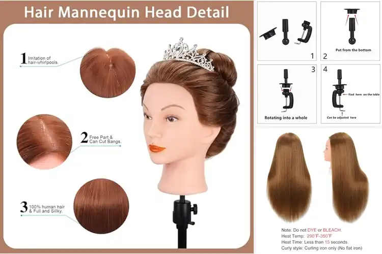Detailed view of Best Human Hair Mannequins: Top 10 Styling Picks
