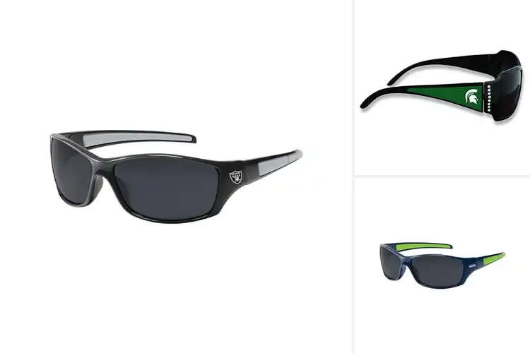 Detailed view of Best Team Logo Sunglasses: UV-Protected, Bold Game-Day Style